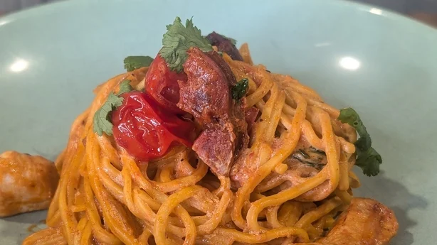 En skål pasta